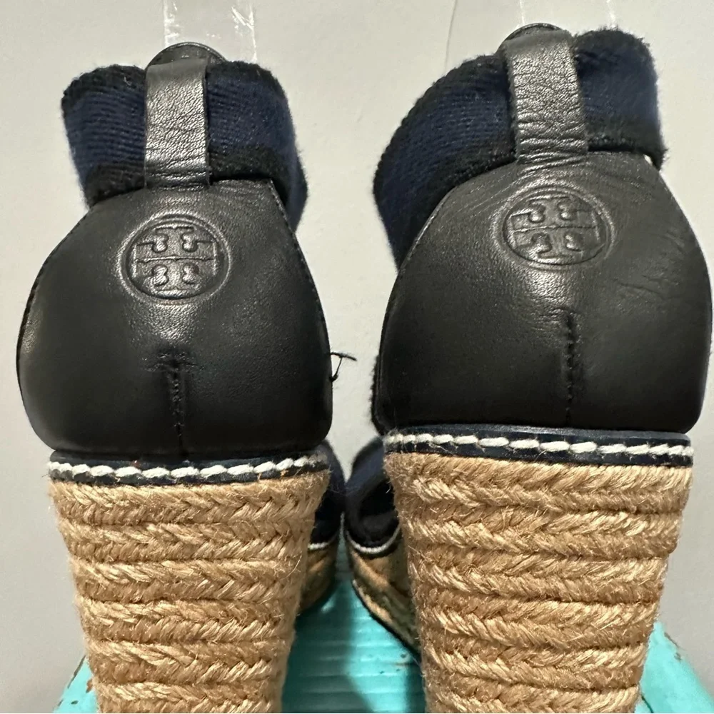 Tory Burch Adonis Espadrille Navy Black Size 9